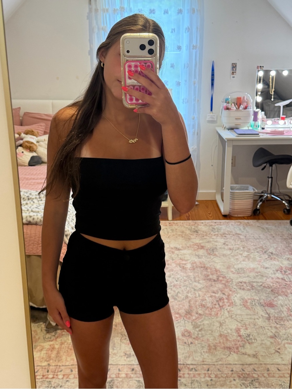 Hollister Black Women's Denim Cuffed Shorts